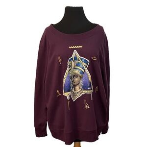 Terra & Sky Women's Plus Size‎ 1X (16W-18W) Relaxed Fit Sweatshirt Purple